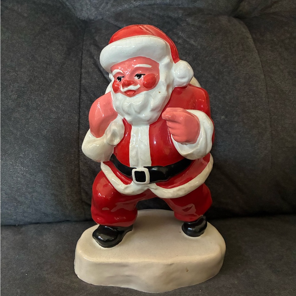Vintage Majorca Jolly Red and White Santa Holiday Decor
